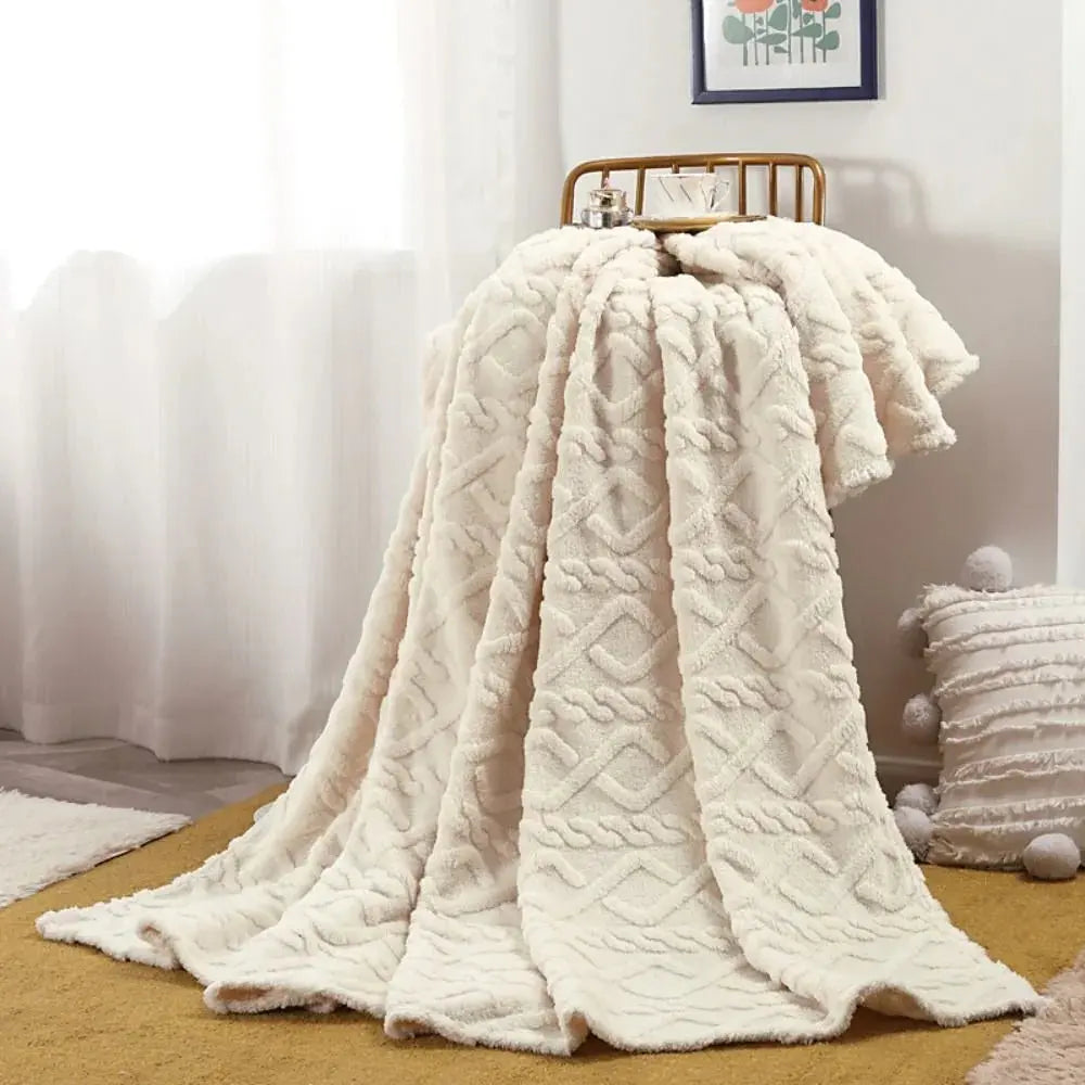 Slumblr® Ruched Faux Fur Cozy Throw Blanket Slumblr