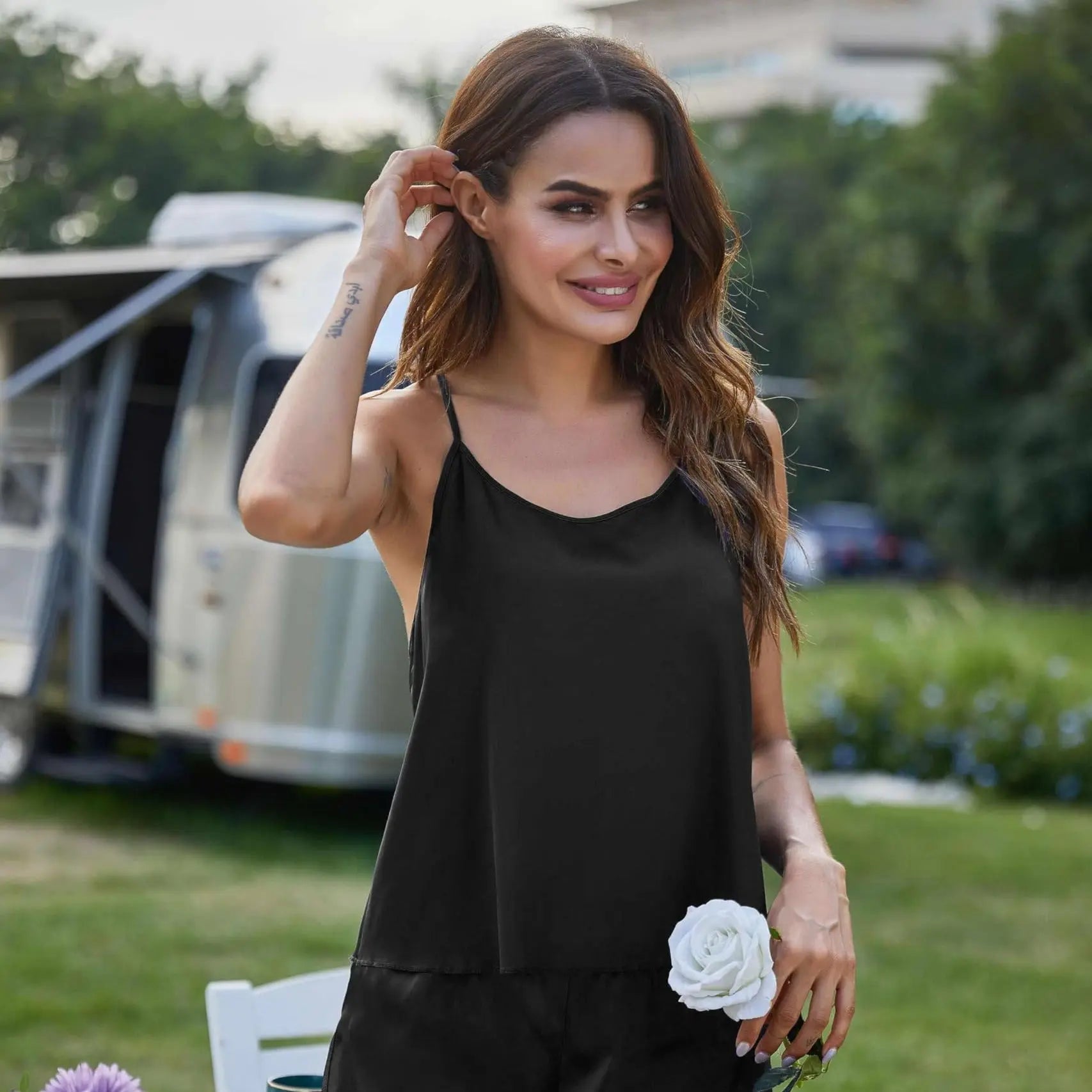 Slumblr® Satin Backless Cami Pajama Set Slumblr