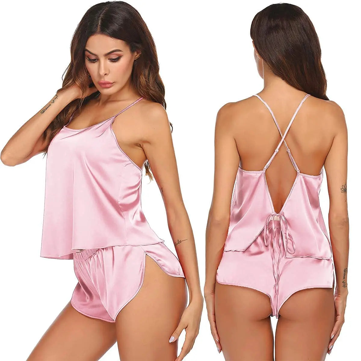 Slumblr® Satin Backless Cami Pajama Set Slumblr