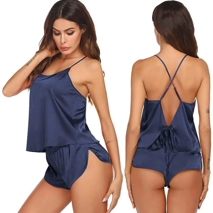 Slumblr® Satin Backless Cami Pajama Set Slumblr
