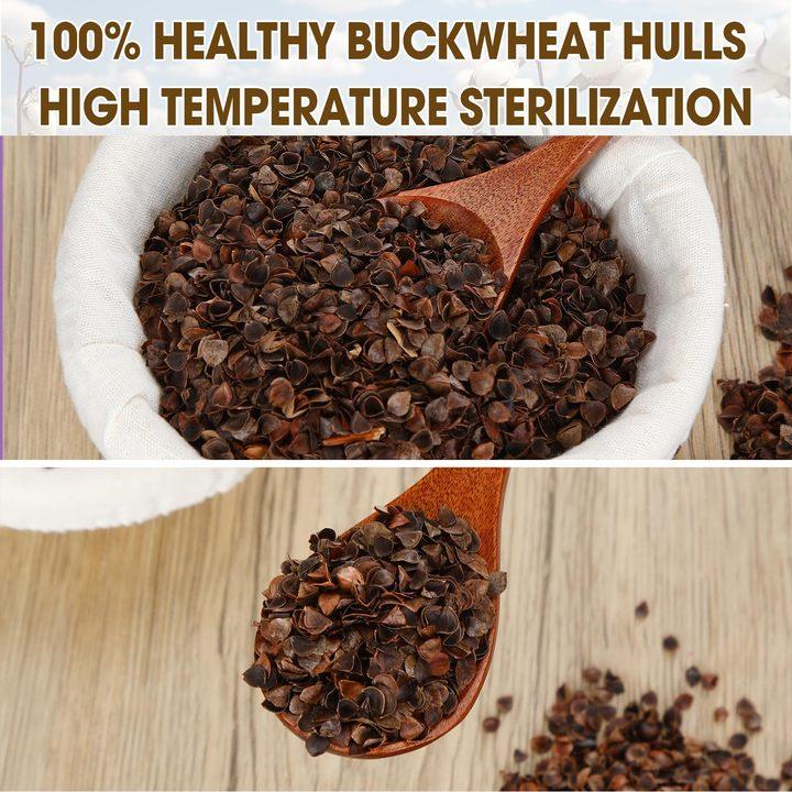 Medium Size 2 Pcs Organic Buckwheat Pillows for Sleeping Adjustable Breathable Cool Tartary Buckwheat Hull Pillow