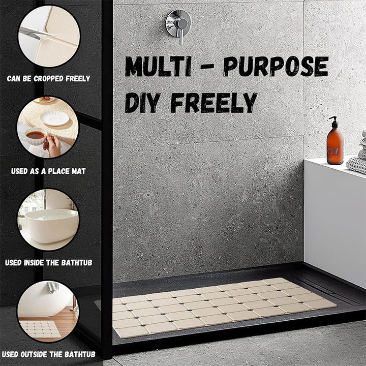 Bathtub Mats for Shower Tub Non-Slip Silicone Mat with Drain Holes and Suction Cups BathMat for Bathroom with Machine Washable