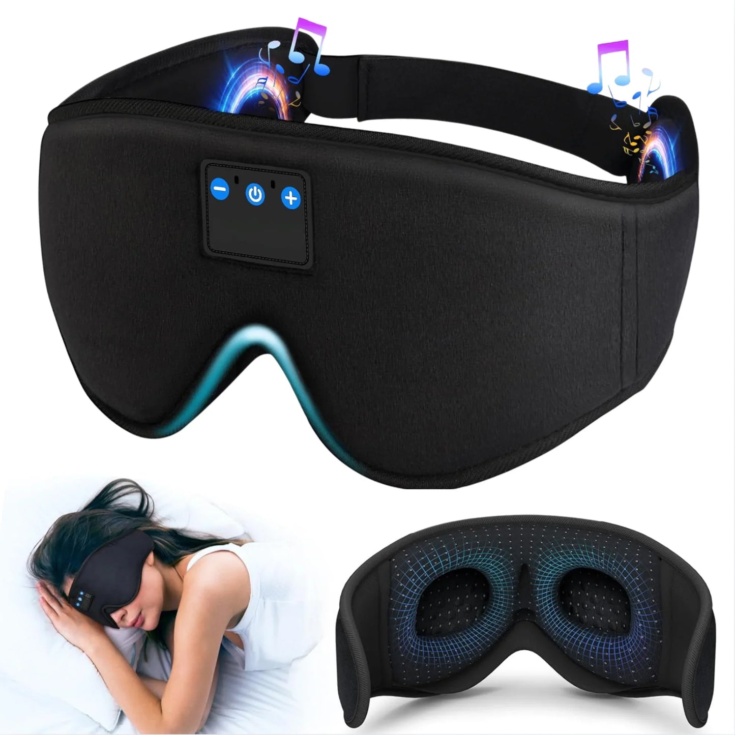 Slumblr® Bluetooth Sleep Mask with Headphones 3D Contoured Design