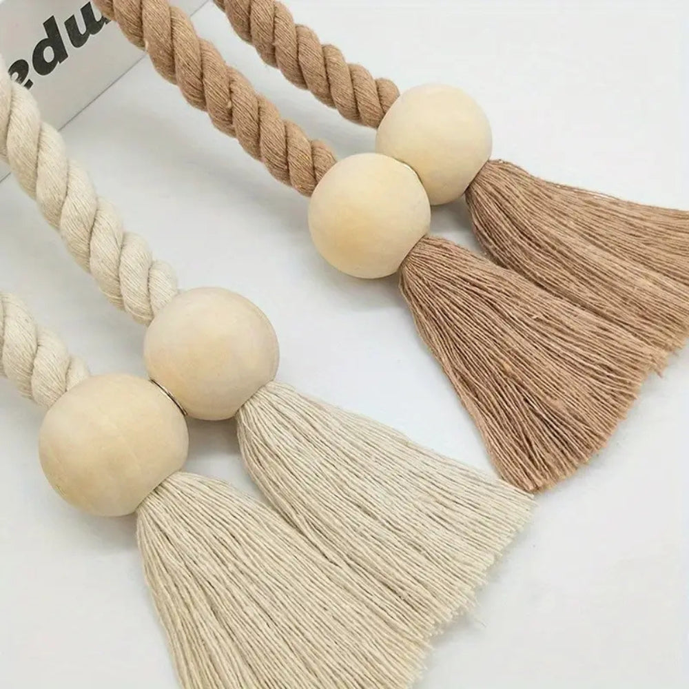 Slumblr® Wooden Bead Curtain Tiebacks (2 Pcs)