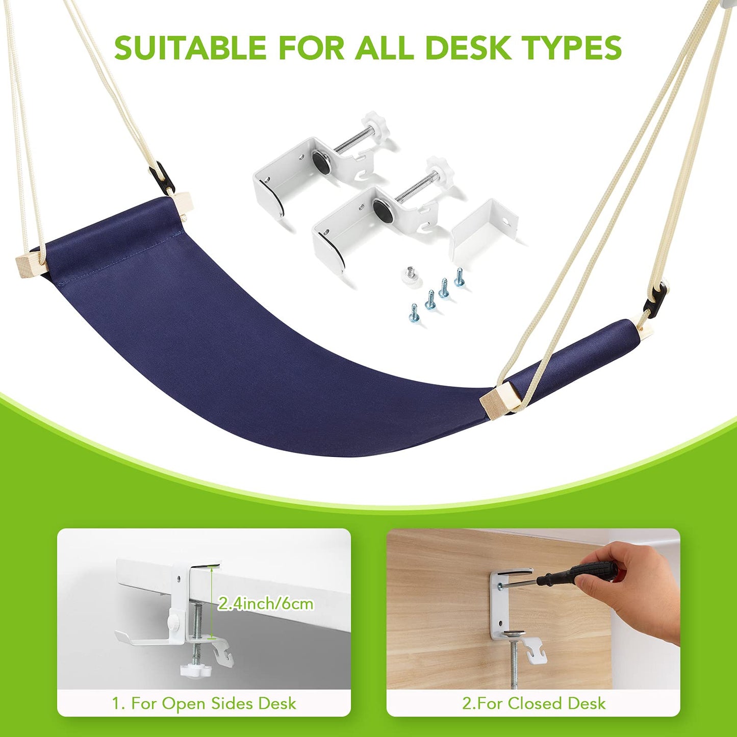 Slumblr® Adjustable Foot Hammock Under Desk