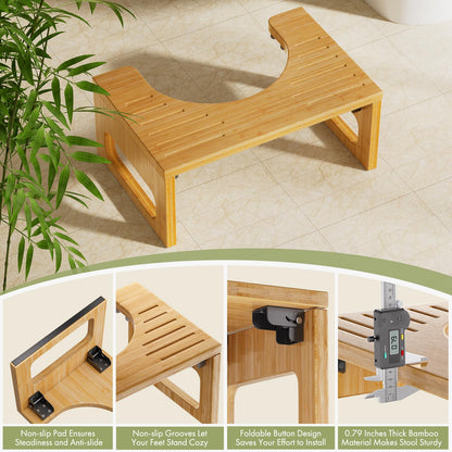 Slumblr® Foldable Bamboo Toilet Stool Squat