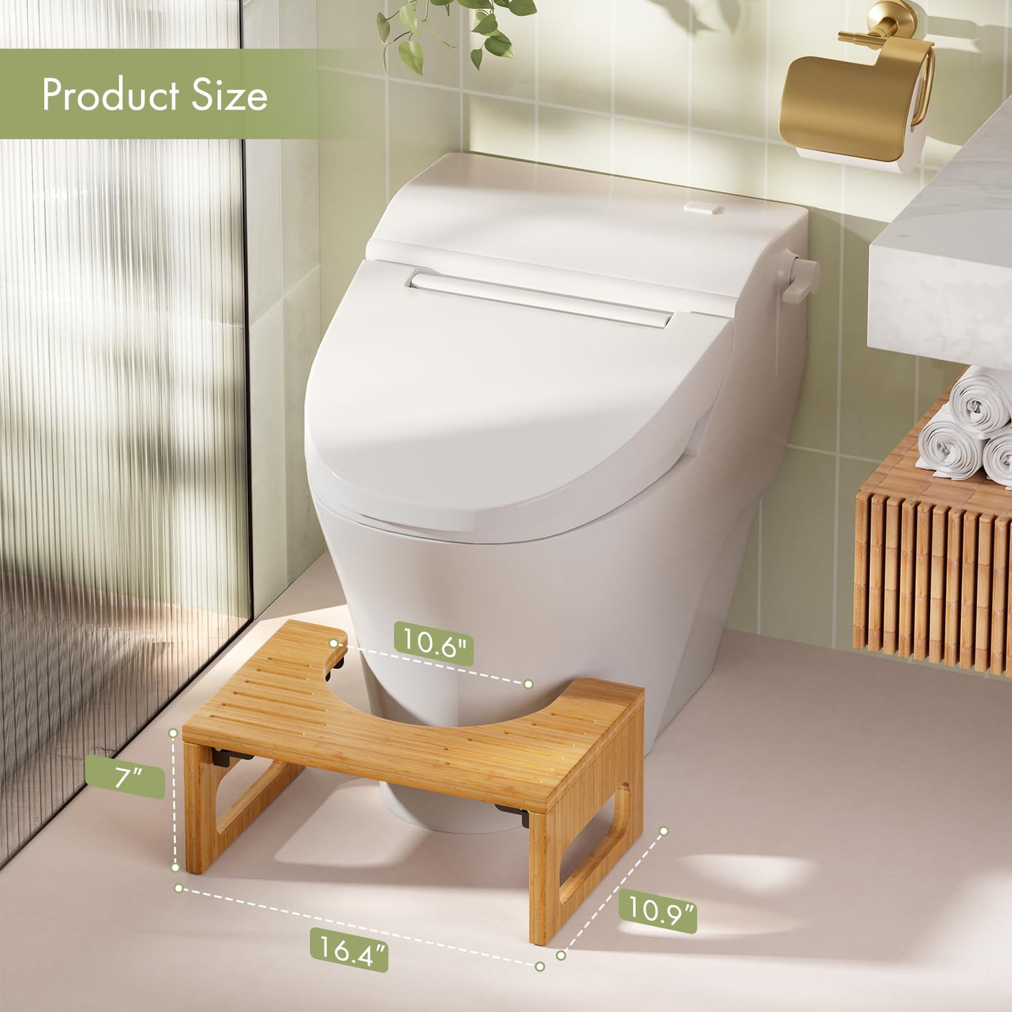 Slumblr® Foldable Bamboo Toilet Stool Squat
