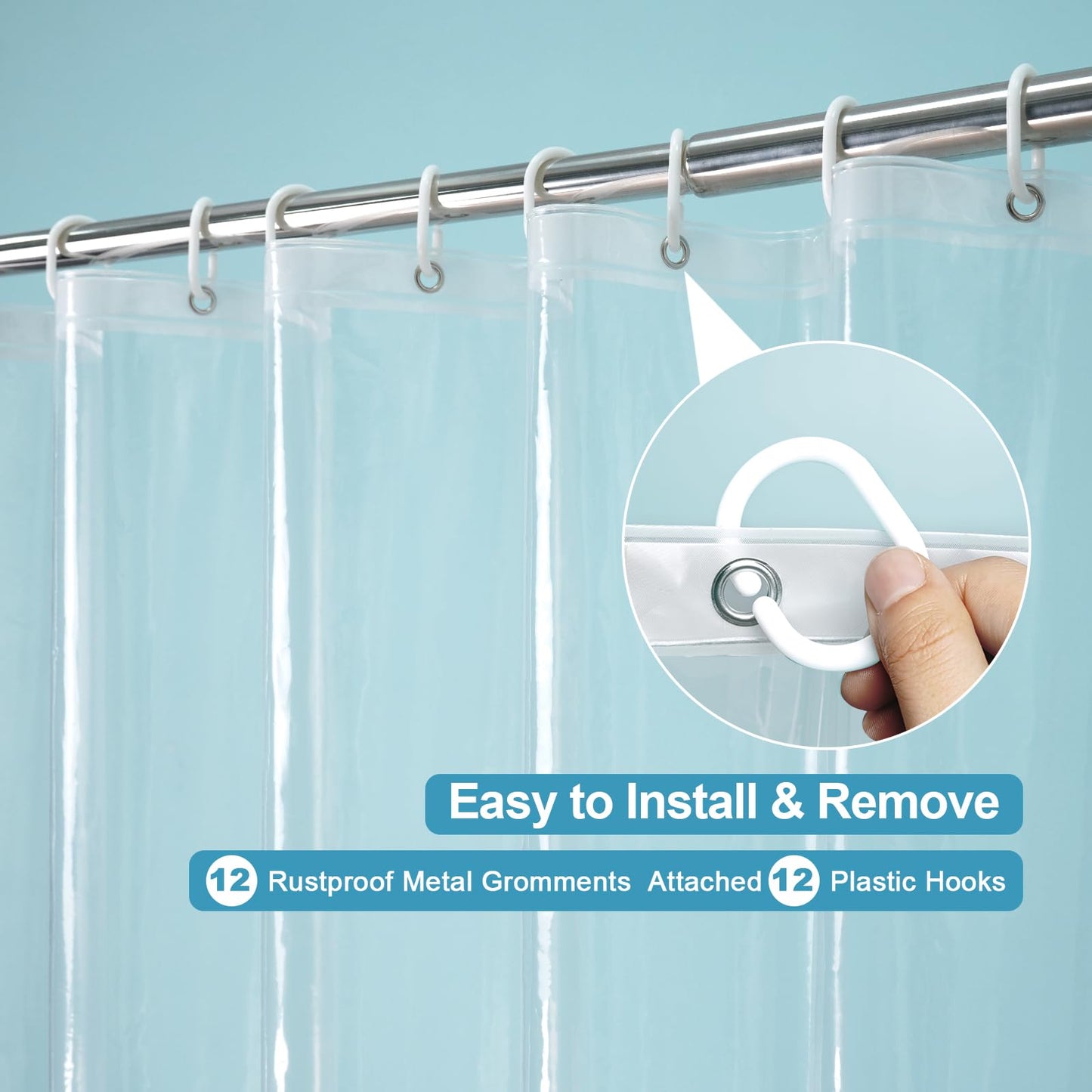 Slumblr® Clear Shower Curtain Liner for Bathroom