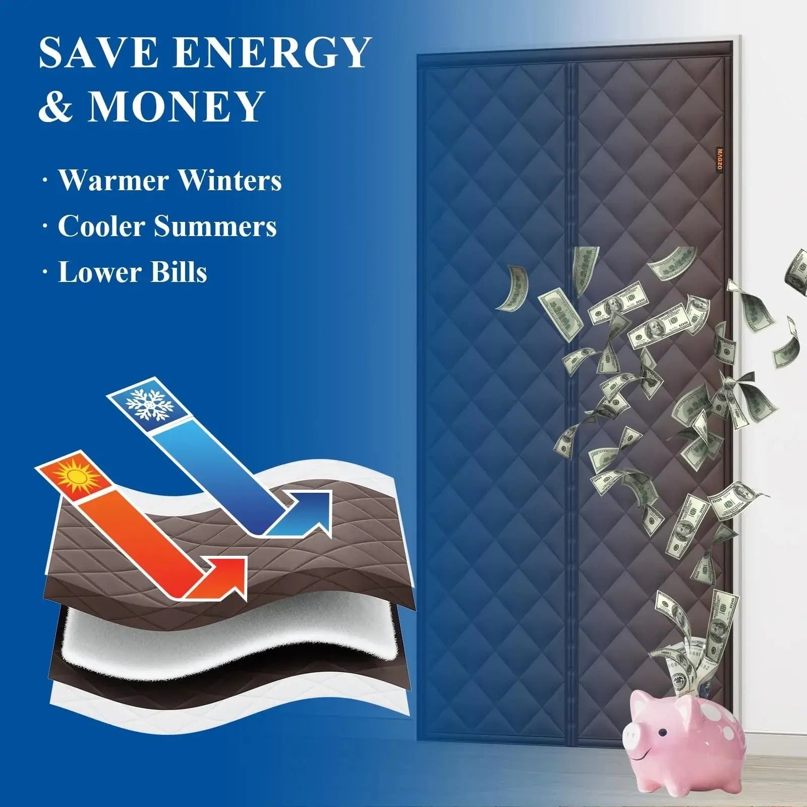Slumblr® Waterproof Coldproof Magnetic Door Curtain Slumblr