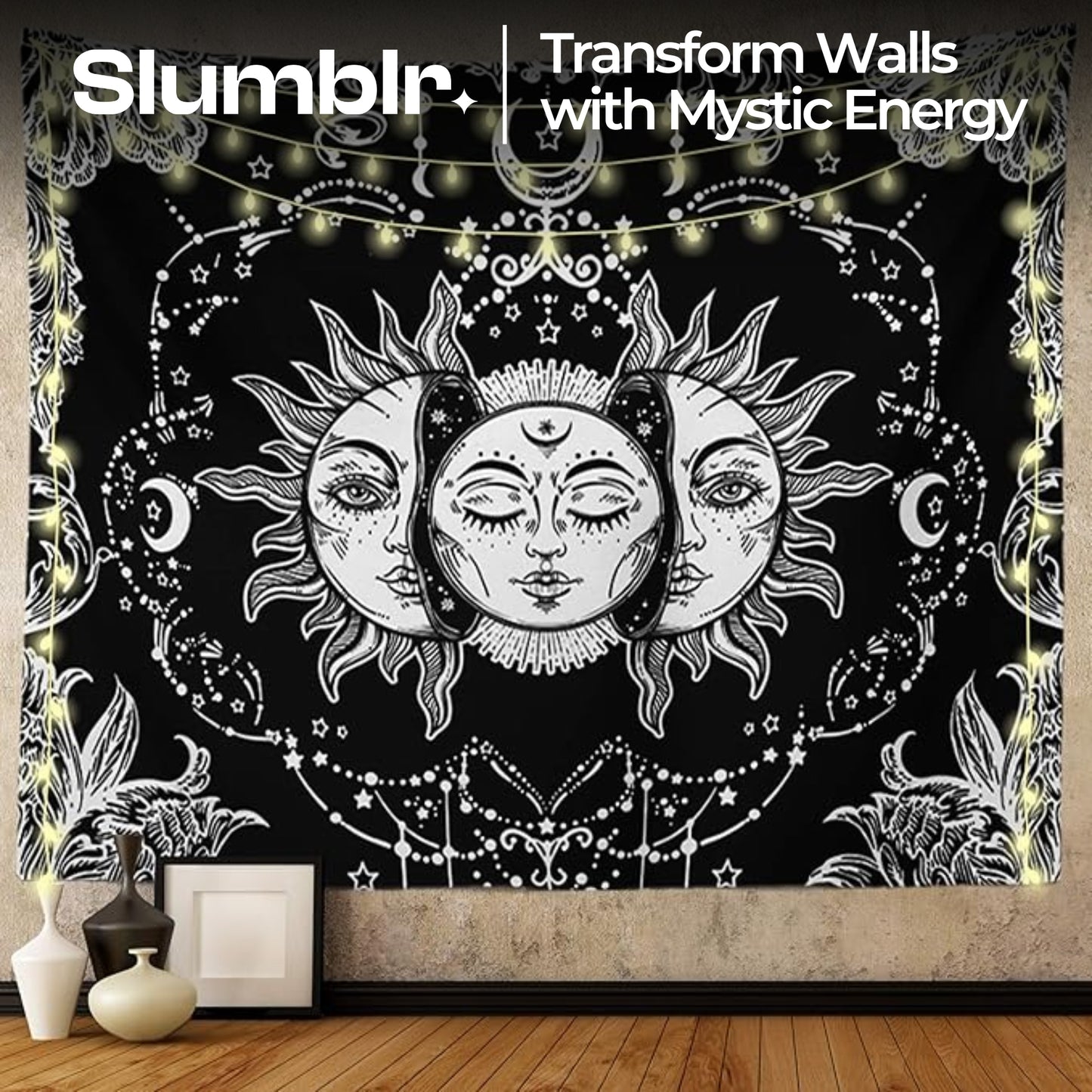 Slumblr® Star & Moon Embroidered Constellation Tapestry