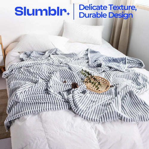 Slumblr® Ribbed Flannel Fleece Blanket