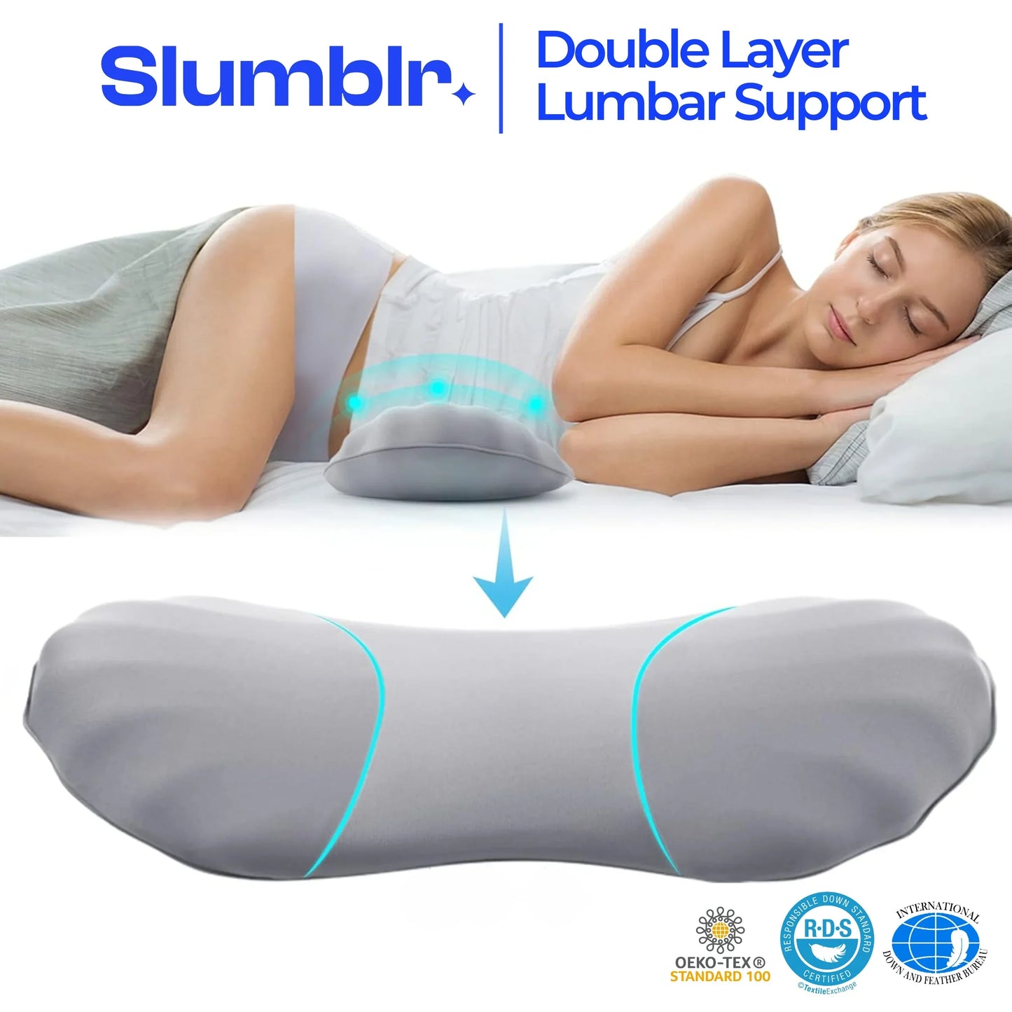Slumblr® High Rebound Memory Foam Lumbar Pillow