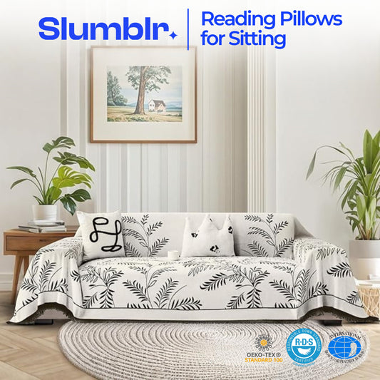 Slumblr® Chenille Leaf Jacquard Sofa Cover Blanket