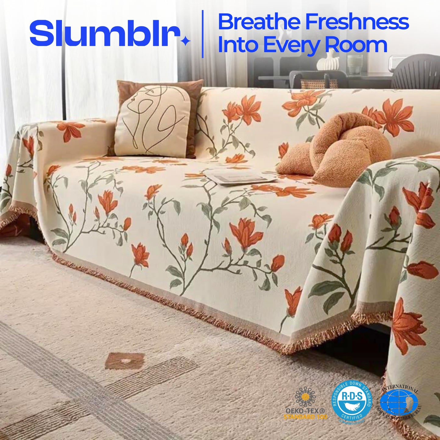 Slumblr® Bohemian Chenille Tassel Sofa Blanket