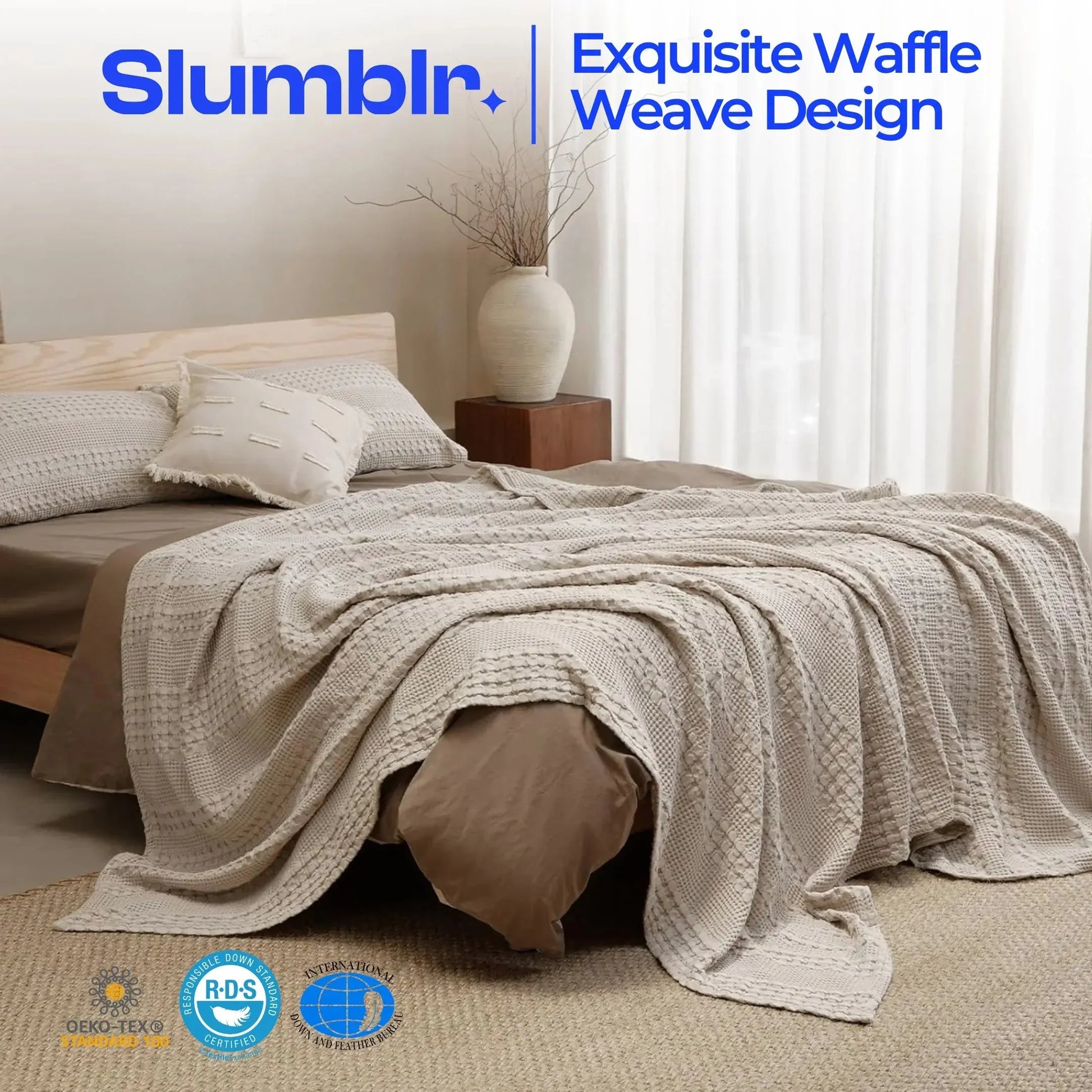 Slumblr® Cotton Waffle Weave Summer Blanket Slumblr