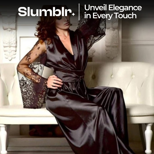 Slumblr® Women’s Long Lace Satin Nightgown