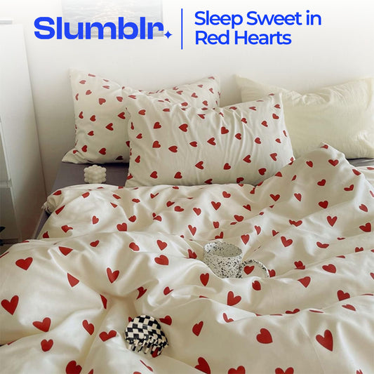 Slumblr® Korean Style Love Heart Bedding Set 4pcs