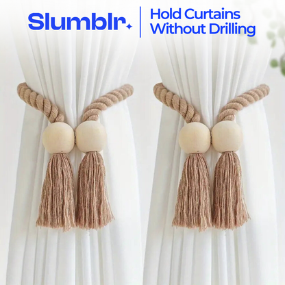 Slumblr® Wooden Bead Curtain Tiebacks (2 Pcs)