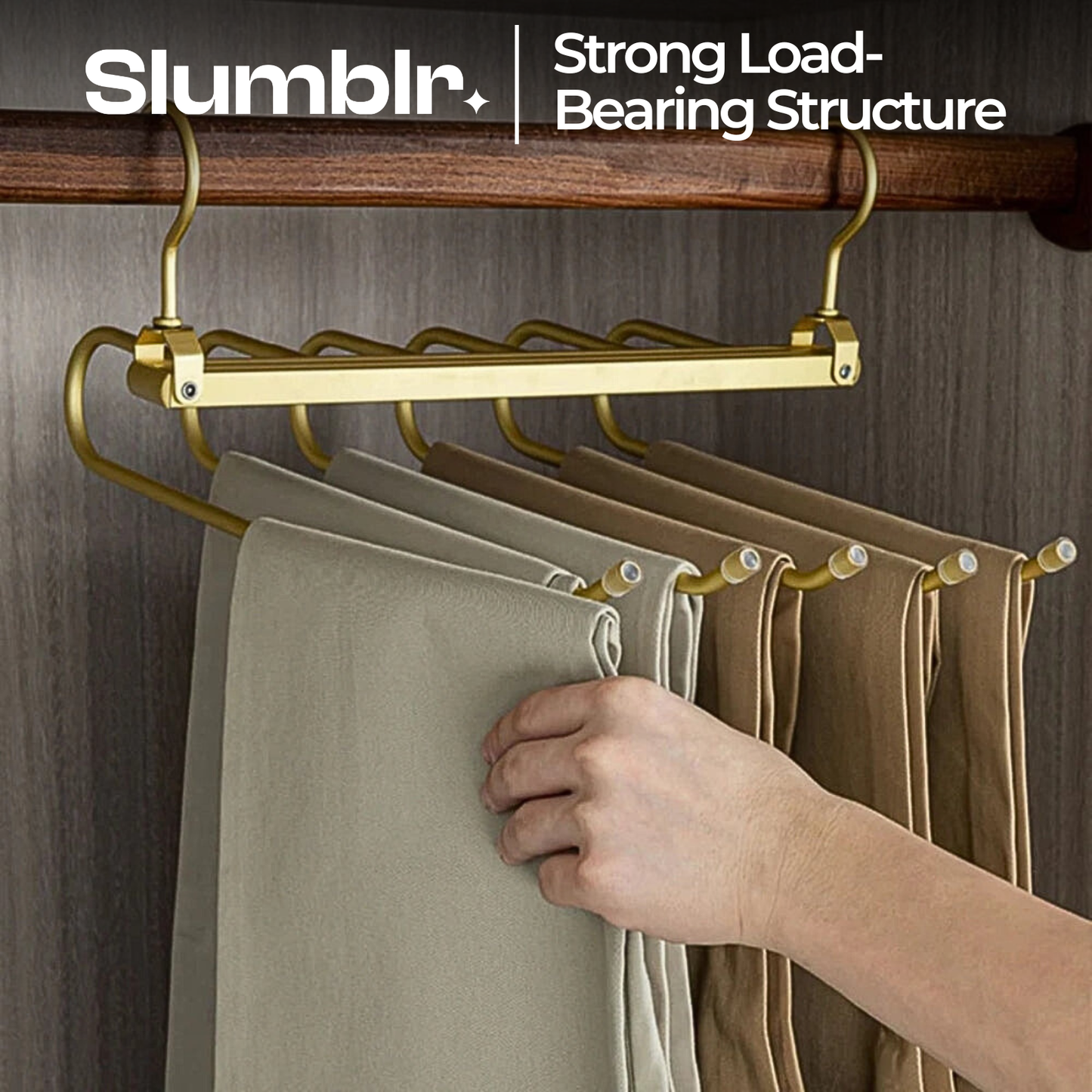 Slumblr® Gold Space-Saving Trouser Hanger