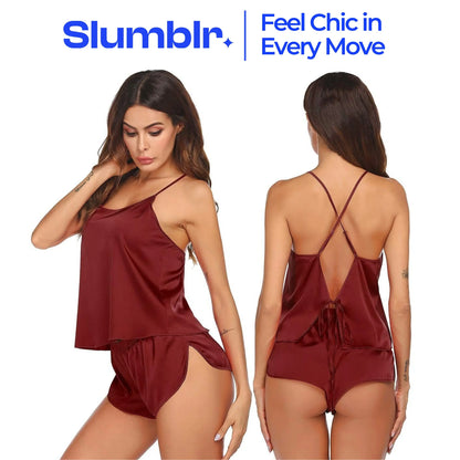 Slumblr® Satin Backless Cami Pajama Set Slumblr