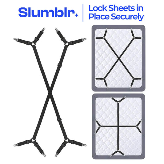 Slumblr® Adjustable Bed Sheet Fastener Straps (2pcs) Slumblr