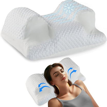 Slumblr® Ergonomic Memory Foam Pillow for Side Back Stomach Sleepers