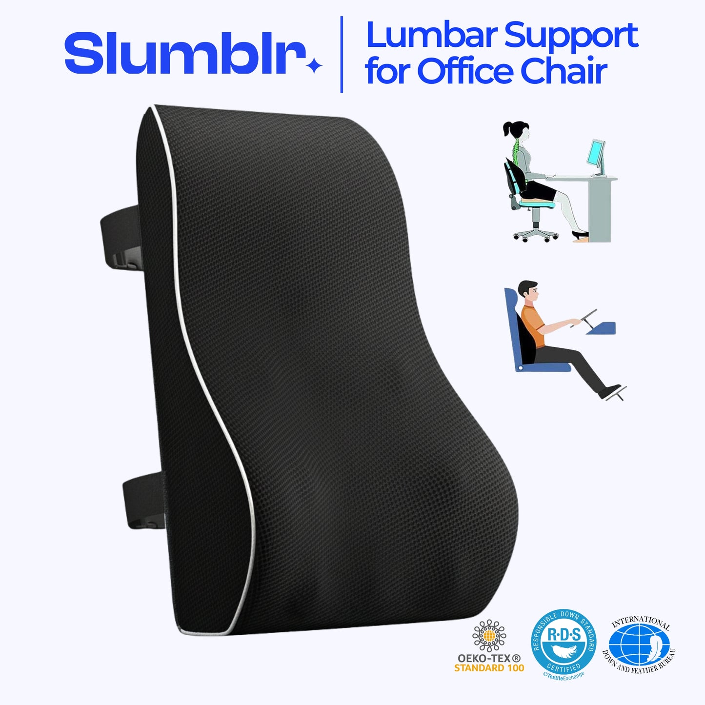 Slumblr® Lumbar Support Pillow for Back Pain Relief