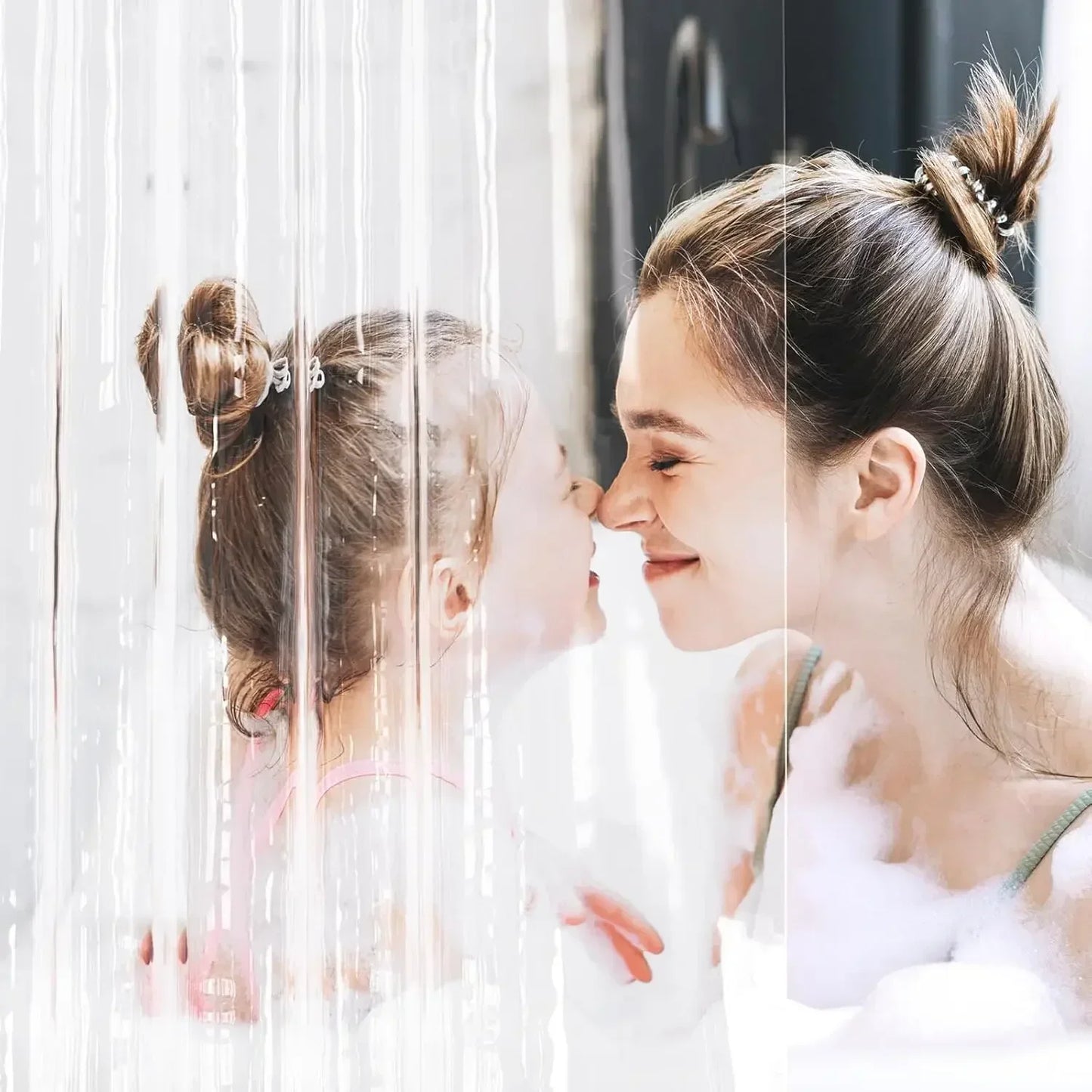 1pc Waterproof Clear Shower Curtain with Bottom Magnets Lightweight Plastic Transparent Shower Curtain Liner for Bathroom