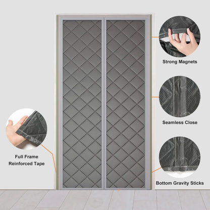 Waterproof Door Screen Coldproof Thicken Door Cutain with Cotton Warm Self-Closing Magnetic Screen Door in Winter for Household