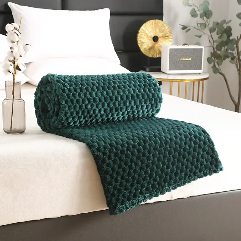 Super Ultra Soft Flannel Fleece Blanket Large Fluffy Warm Throw Over Bed Sofa Settee for Sofa/Couch/Bed Throw /Single Size Gray