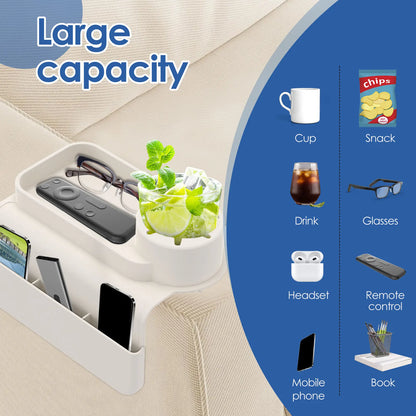Silicone Sofa Couch Cup Holder Versatile Sturdy Sofa Armrest Tray with Side Pocket Easy to Install Silicone Armchair Cup Holder