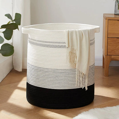 80L Laundry Baskets Hamper with Handles,Decorative Basket for Living room,Woven Storage Basket for Toys Bin,Pillows, Clothes