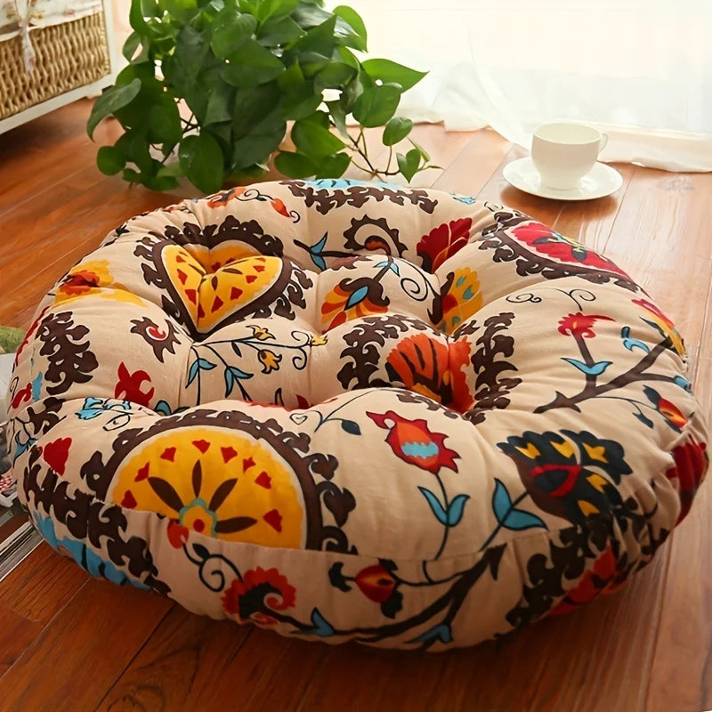 Round Floor Cushion Pillow Thickened Tatami Yoga Mat for Meditation Machine Washable Seat Cushion Office Sleeping Mat