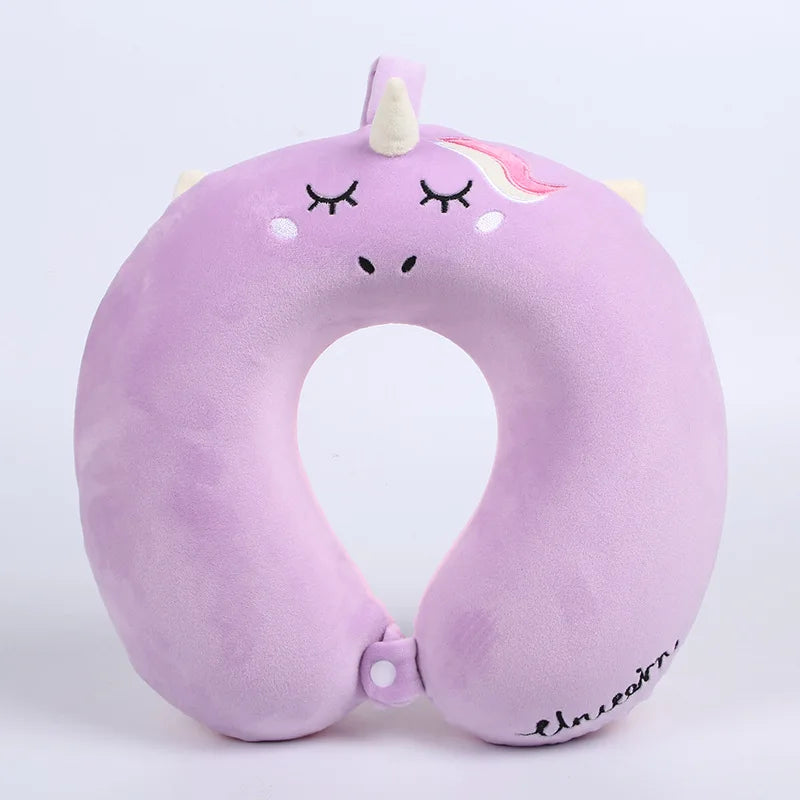Cartoon Animal U-shaped Pillow Unicorn Neck Pillow Slow Rebound Memory Foam Neck Pillow Airplane Car Travel Nap Pillow