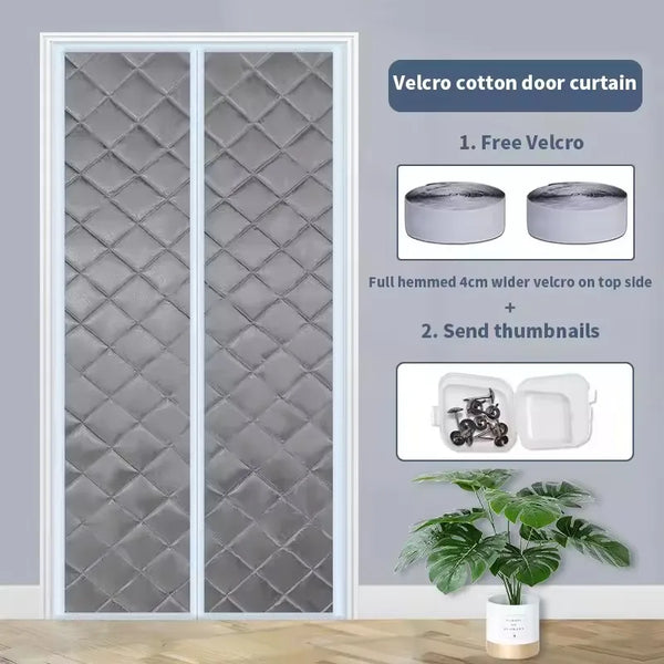 Waterproof Door Screen Coldproof Thicken Door Cutain with Cotton Warm Self-Closing Magnetic Screen Door in Winter for Household