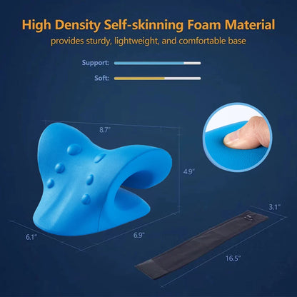 Cervical Massager Heated Neck Stretcher Pain Relief Cervical Traction Device Heating Shoulder Relaxer Acupoint Massage Pillow