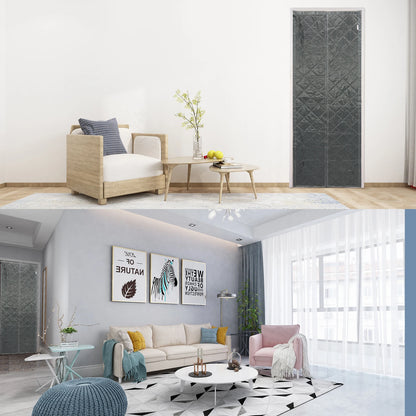 Waterproof Door Screen Coldproof Thicken Door Cutain with Cotton Warm Self-Closing Magnetic Screen Door in Winter for Household