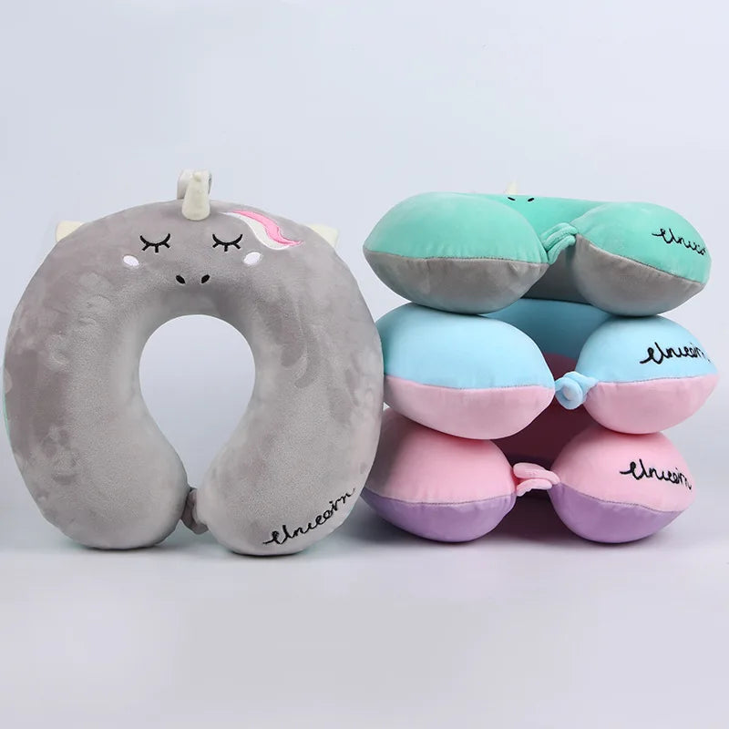 Cartoon Animal U-shaped Pillow Unicorn Neck Pillow Slow Rebound Memory Foam Neck Pillow Airplane Car Travel Nap Pillow