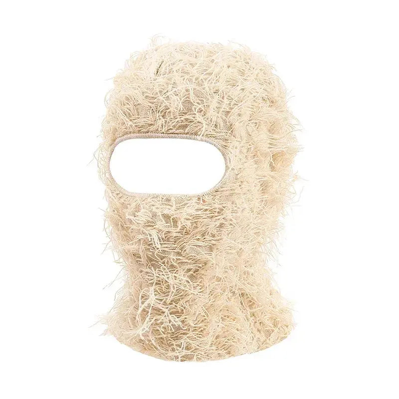 Full Face Cover Ski Mask Hat Balaclava Distressed Knitted Beanie Camouflage Men Hat Women Winter Warm Windproof Bicycle Neck Hat