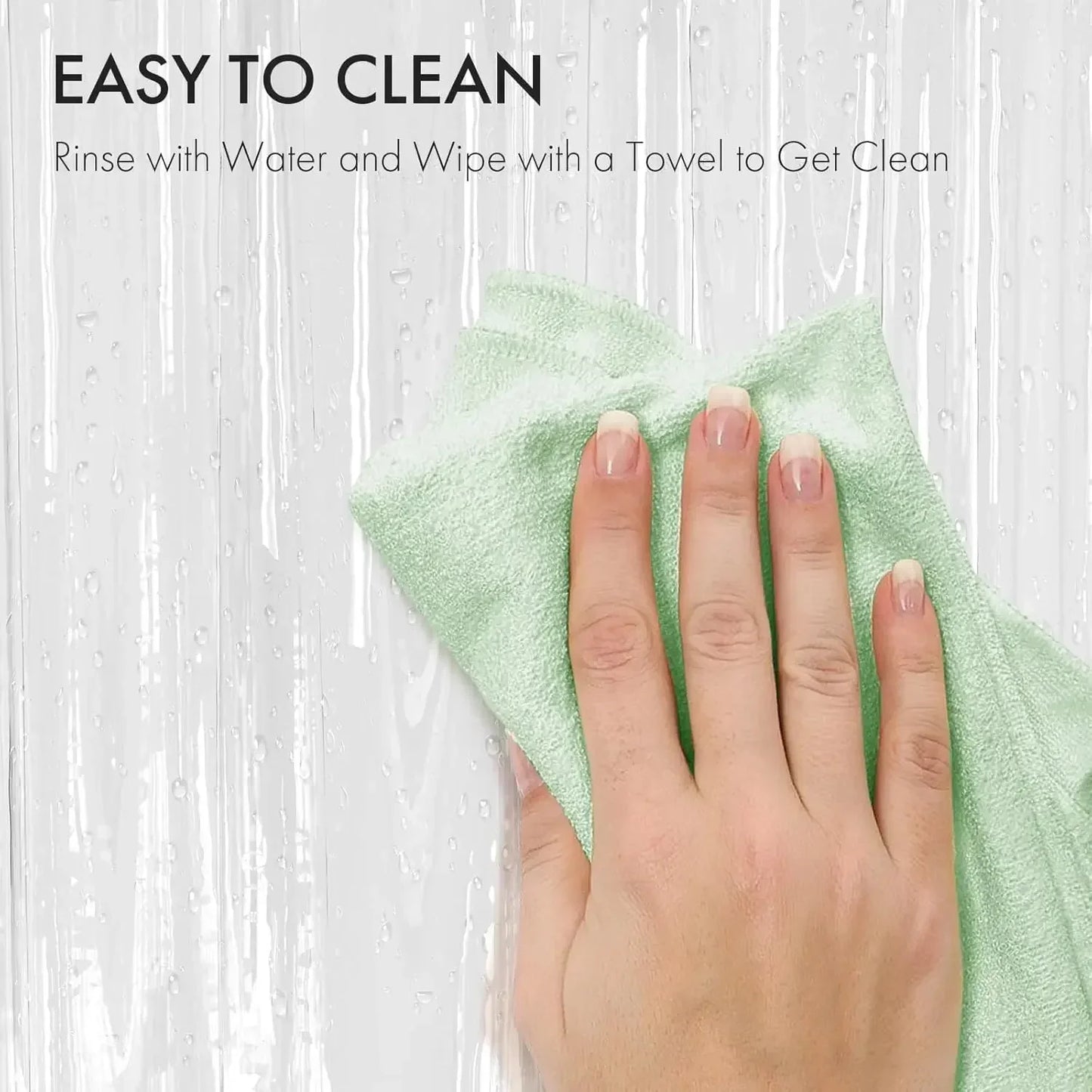 1pc Waterproof Clear Shower Curtain with Bottom Magnets Lightweight Plastic Transparent Shower Curtain Liner for Bathroom