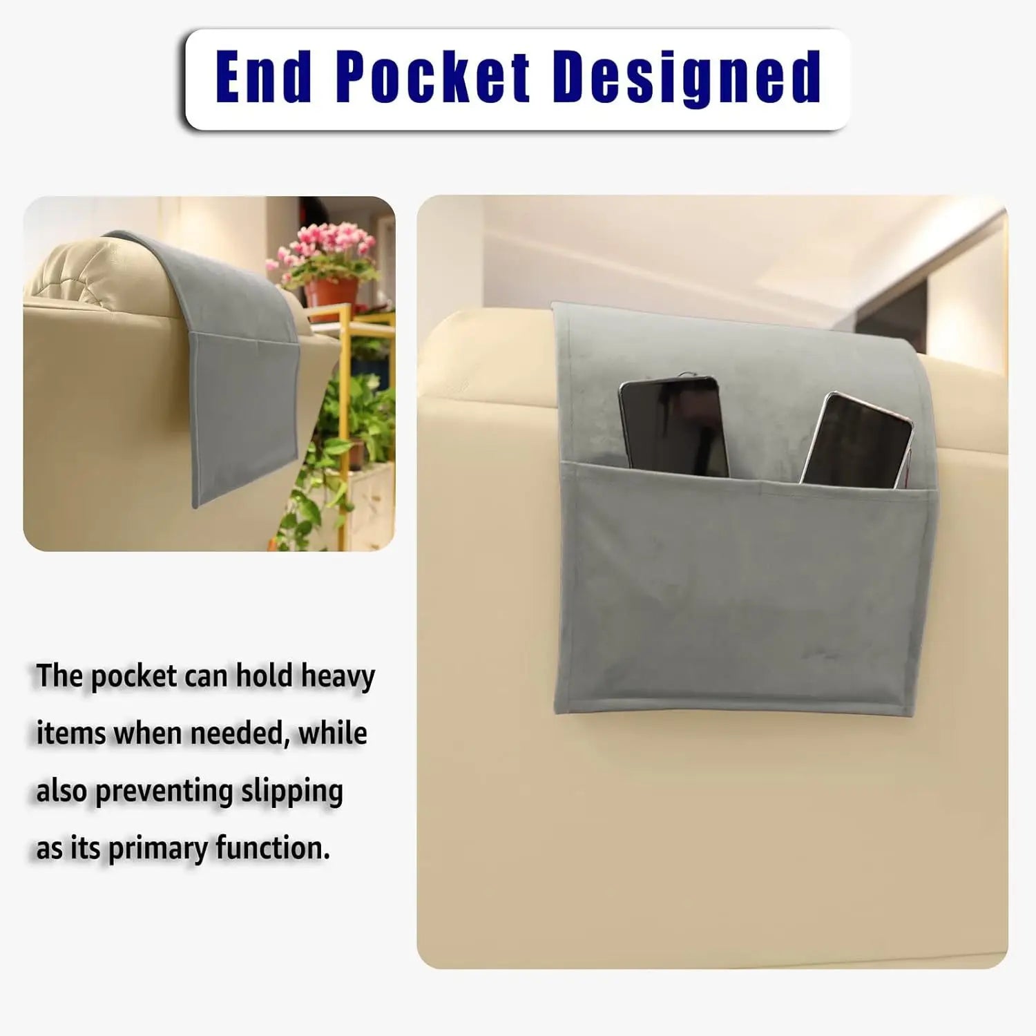 New Fashion Velvet Chaise Lounge Headrest with Non-Slip Base Adjustable Fixed Neck Support Car Headrest