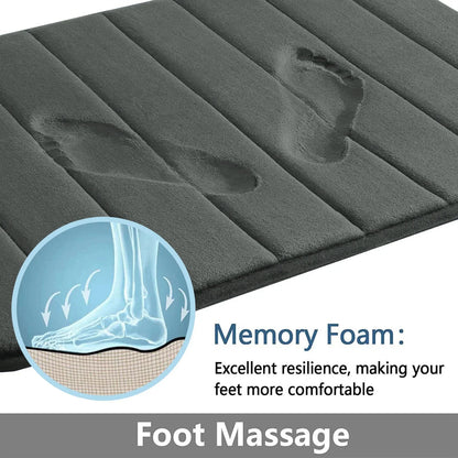 Velvet Memory Foam Bathroom Rug Set Of 3 Water Absorption Non Slip Extra Soft Bath Mats Machine Washable&Dry Toilet Floor Mat
