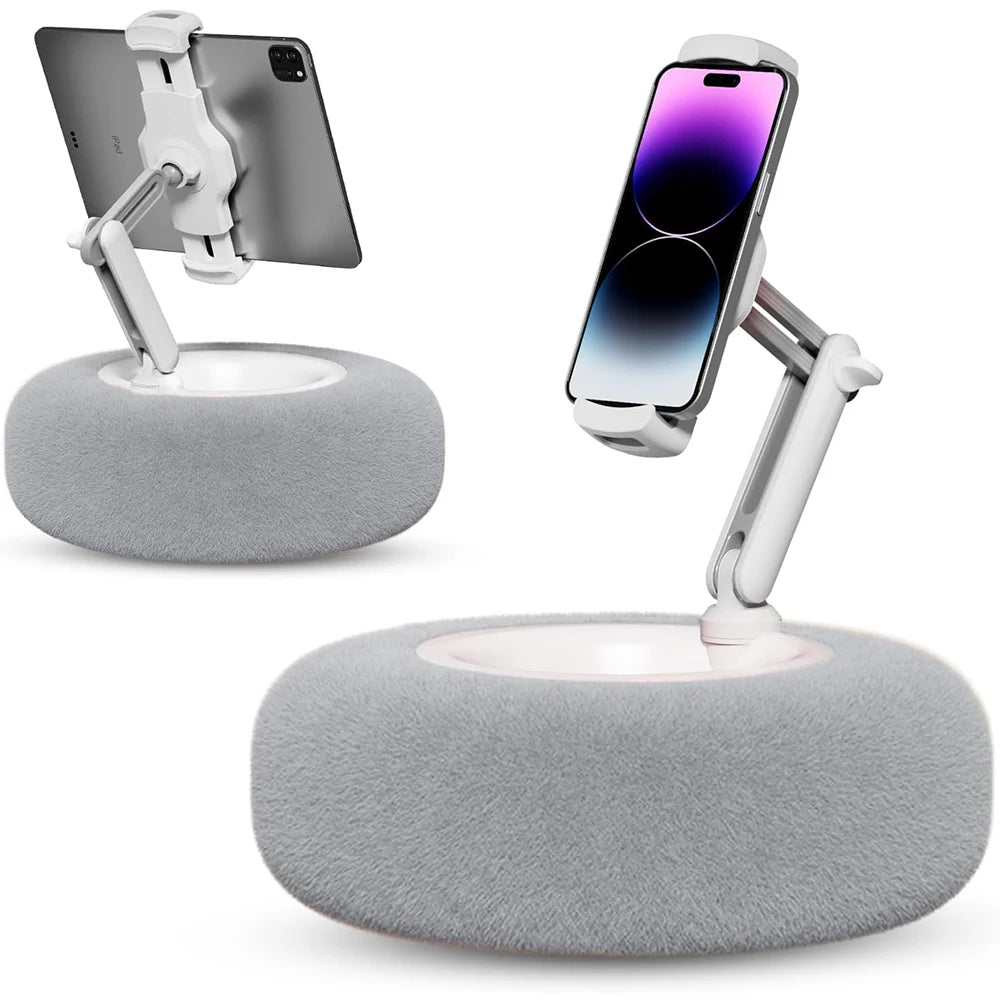 New 2025 Plush Pillow Phone Tablet Bracket Desktop Stand Adjustable Length Angle For Live Straming Video Chat Lazy Tablet Holder