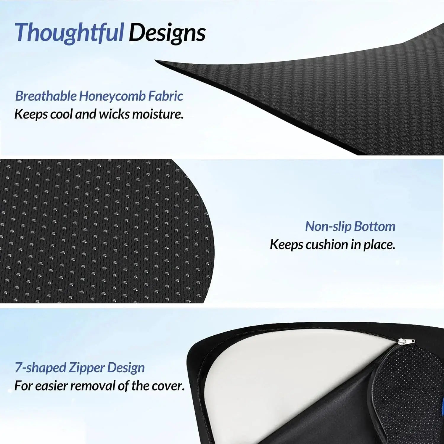 Travel Seat Cushion Memory Foam U-Shaped Pillow for Chair Cushion Pad Non Slip Car Office Hip Support Massage Orthopedic Pillow