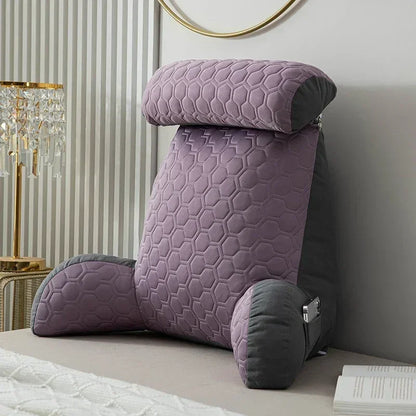 Reading Pillow Standard Bed Pillow Large Backrest Soft Cool Silk Latex Cushion Washable Cover Chair with Pockets Bed Pillow