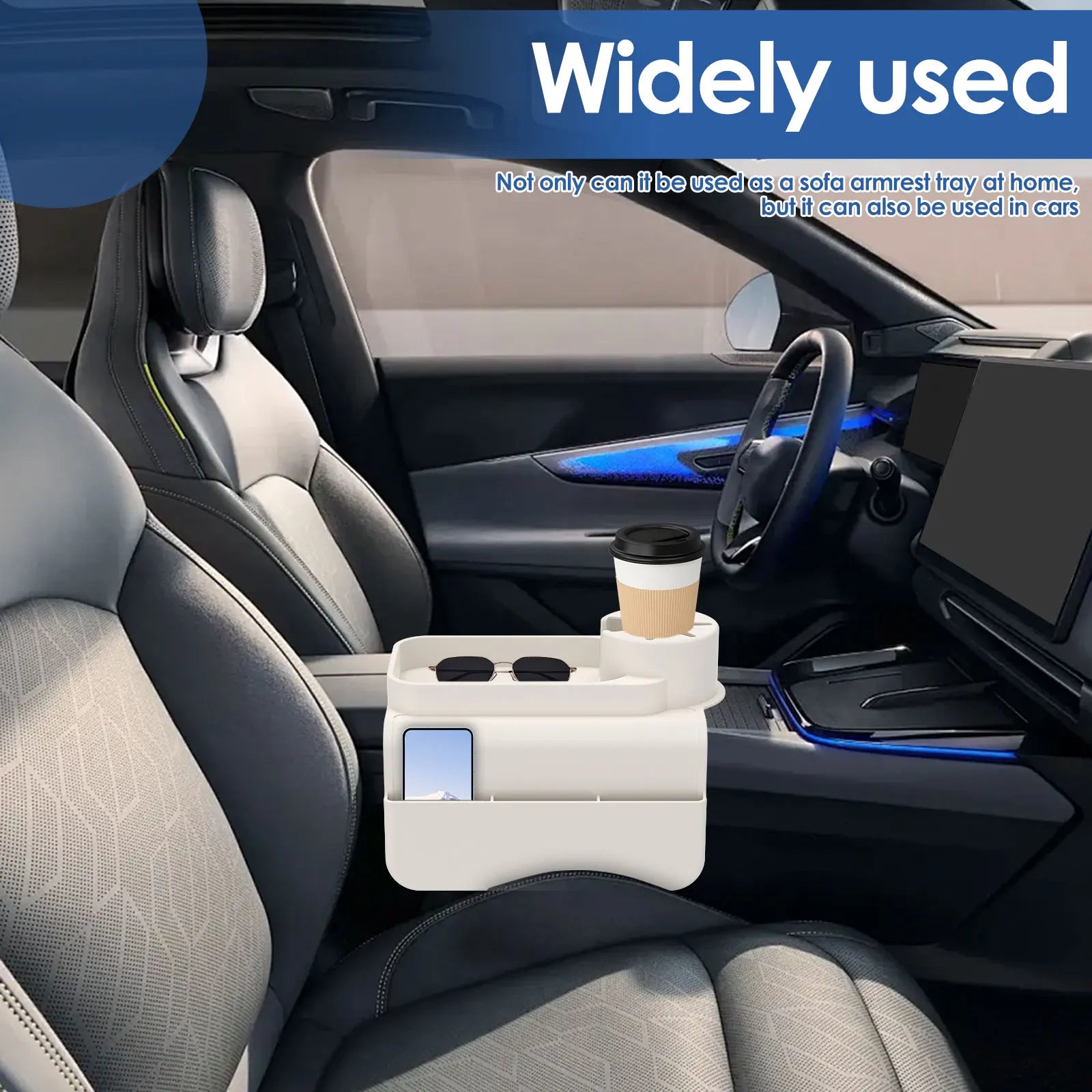 Silicone Sofa Couch Cup Holder Versatile Sturdy Sofa Armrest Tray with Side Pocket Easy to Install Silicone Armchair Cup Holder