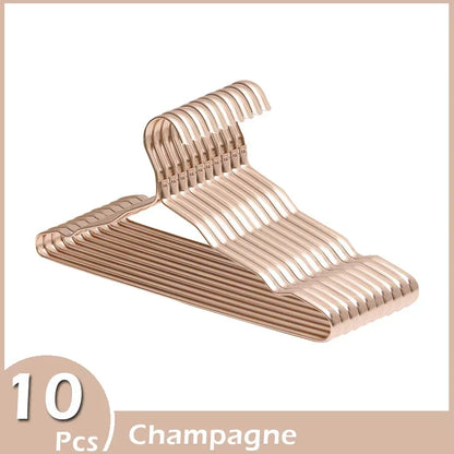 10-Pack Luxury Gold-Plated Metal Hangers Non-Slip Wide Shoulder Design for Coats/Blazers/Dresses Rustproof Wardrobe Organizers