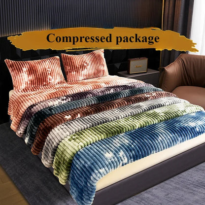 High Quality Blanket for Beds Tie Dyeing Warm Manta Single/Queen/King Flannel Fleece Thow Blanket Thick Warm Plaids Sofa Blanket