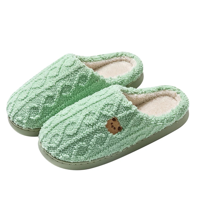 Winter Women Cotton Slippers warm Lightweight Anti Slip Slides Comfortable Indoor Home slippers
