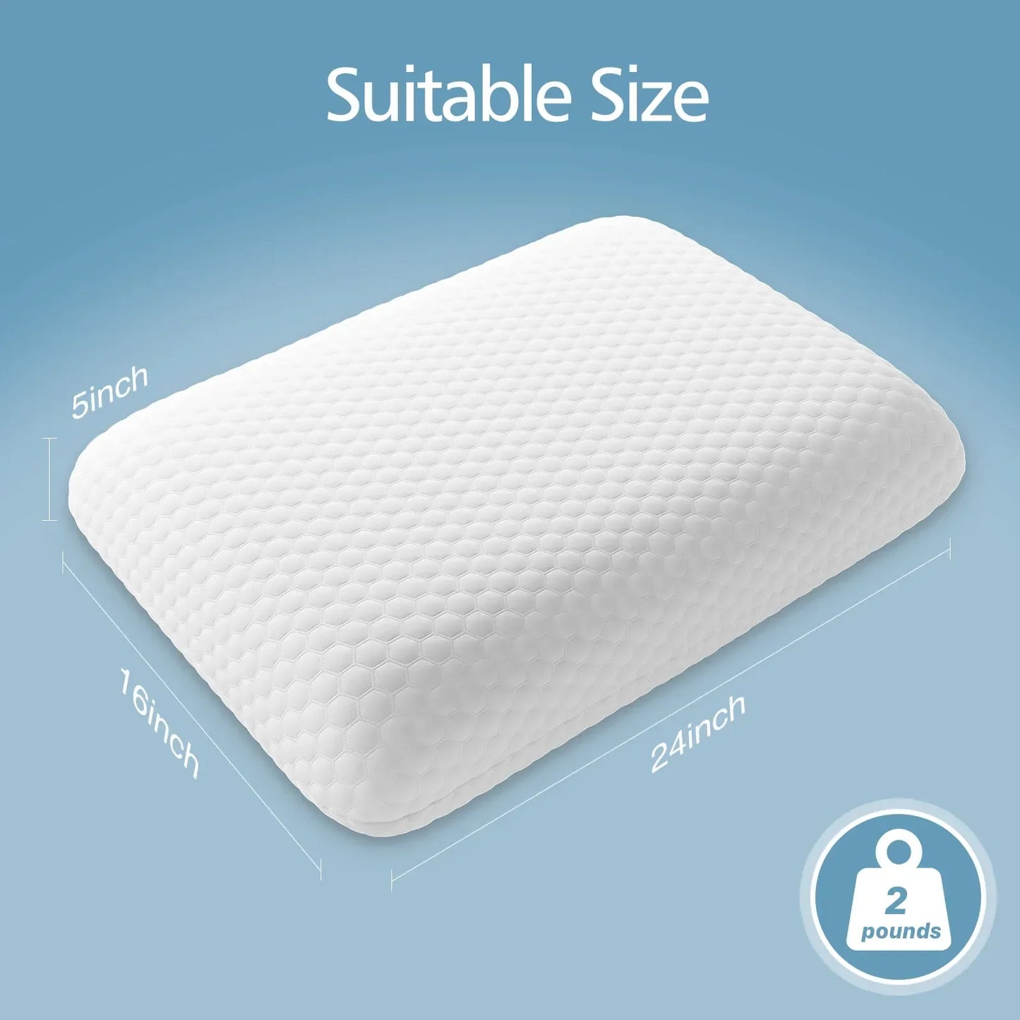 JHK Memory Foam Pillows Standard Size Neck Pillow Ventilated Cooling Bed Pillow with Removable Washable Cover Ultimate Comfort